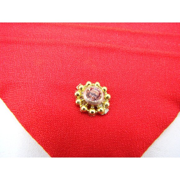 Red Necktie Gold Tone Amethyst Rhinestone Rib Accent Cravat Tie Ceremonial Adjus - Picture 3 of 8